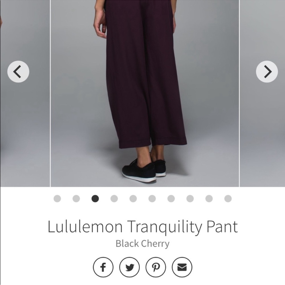 *rare* LULULEMON Tranquil Crop in Black Cherry — Wide Leg — Ankle — 6 - Picture 3 of 7